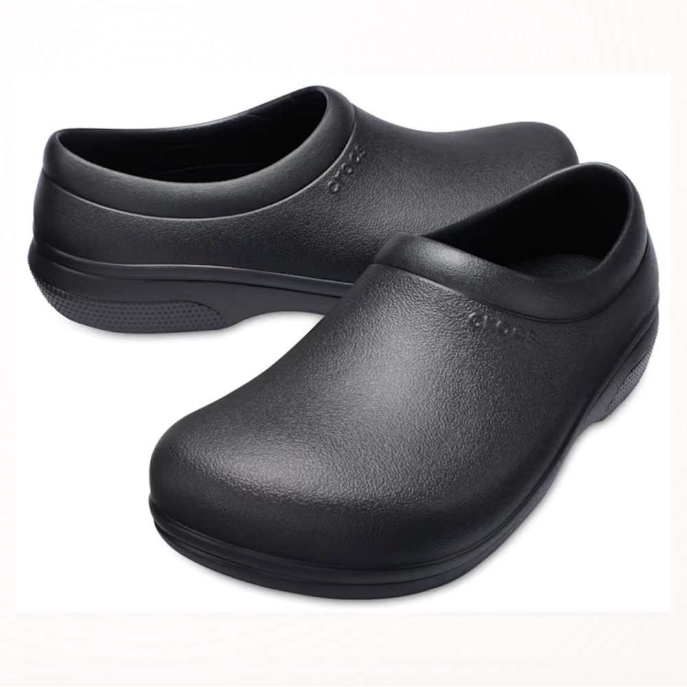 CROCS Black Slip-on Comfortable Slip-Resistant Design M sz 8 W sz 10 Work Shoe